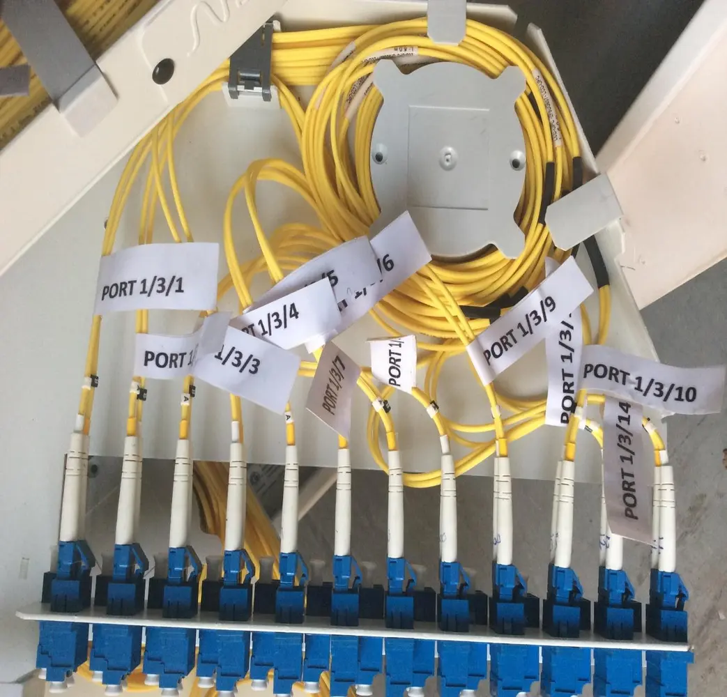 Labelled fibre optic termination connections